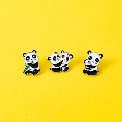 Image of Panda Cute Oil Dripping Panda Brooch Outdoors Lapel Pins Badge Brooch Pins (Bro000001)