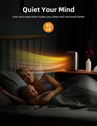 Electric Space Heater, Small Space Heater With Three Mode Ptc Ceramic Heater Small Heater Fast Heating With Oscillation & Overheat Tip-Over Protection, Quiet Desk Heaters For Indoor Use Office Bedroom #TOP6