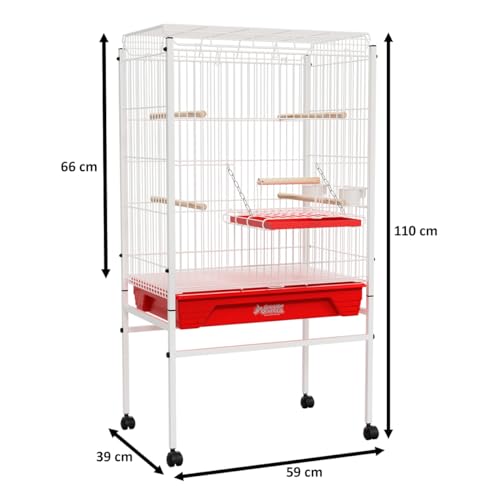 Viveiro Grande para Calopsita Papagaio Ringneck Aves Luxo (Vermelho)