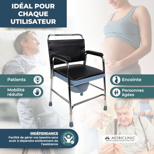 Chaise percée pour sénior évitant les chutes avec son cadre en acier - 4