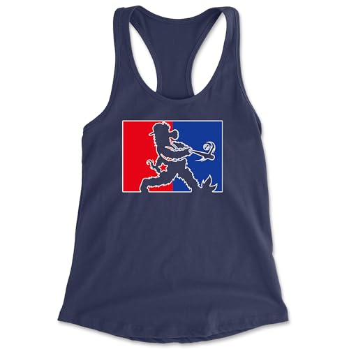 The Pxv Racerback Batter Up Philly Baseball Phan Medium Navy Blue Ladies Tank Top