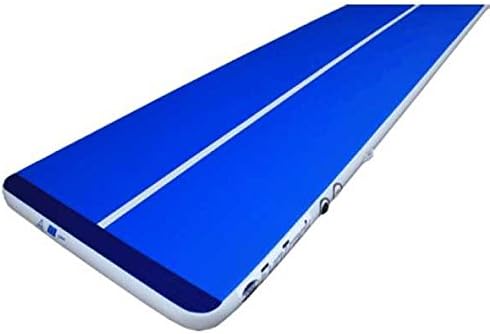 Stagermat Inflatable Air Trick Mat GYM Mat Air Tumble Floor with Free Electric Air Pump 4.7 Feet Width 12 Inch Height Blue (33ft)