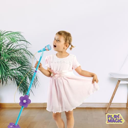 Image of PlayMagic Kids Microphone With Adjustable Stand (106cm) - Karaoke Machine Music Toys, Singing Machine for Boys and Girls - Frozen