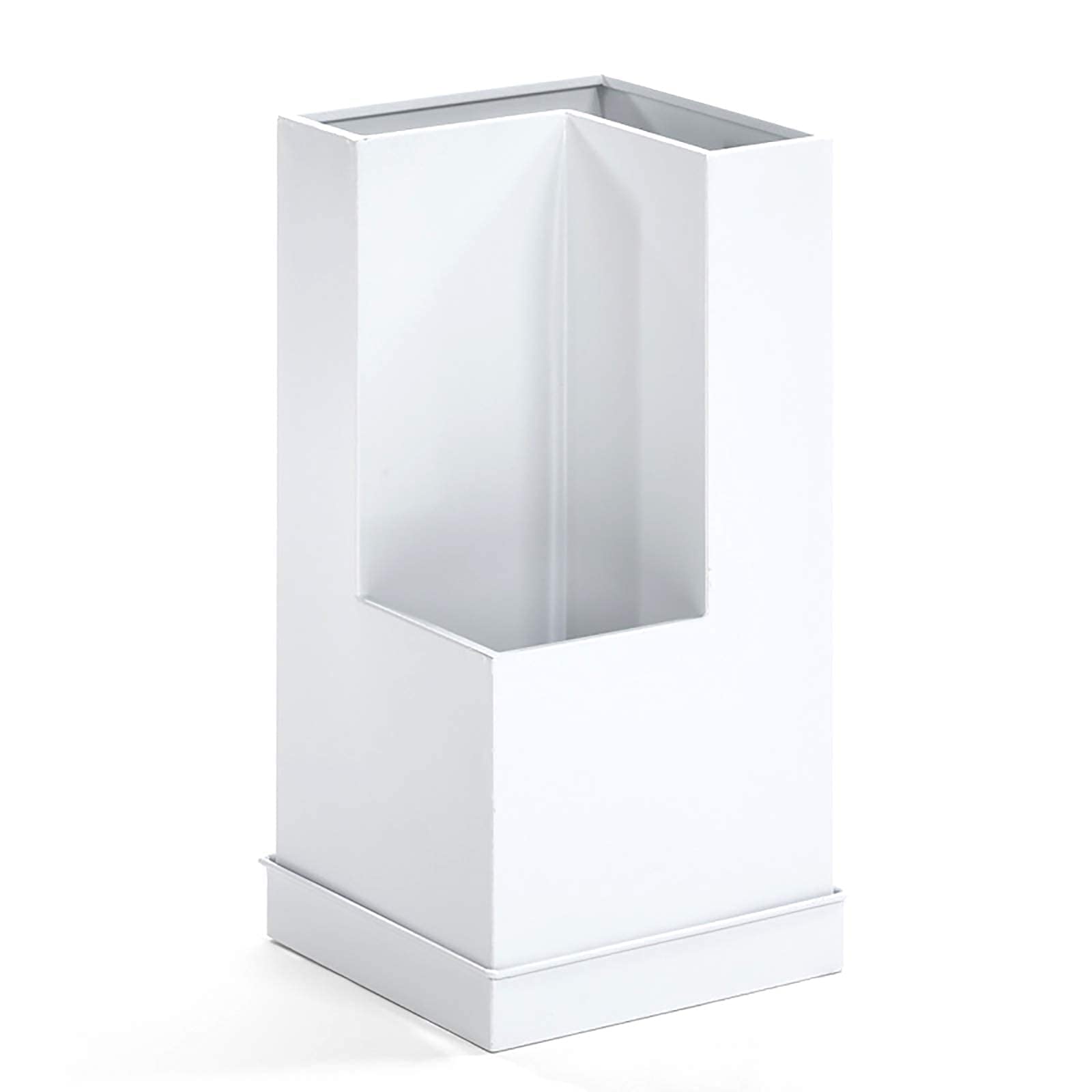 Porte-parapluie en métal design contemporain haut de gamme avec plateau amovible