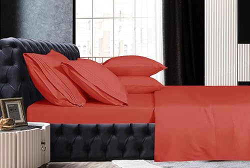 Image of Mocassi Hotel Luxury 1800 Thread Count Bedding Pillowcases King Size Set of 2 - Pillow Covers - Pillow Protector - Cooling Pillowcases (Set of 2 King Size 20 inch x 40 inch, Rust)