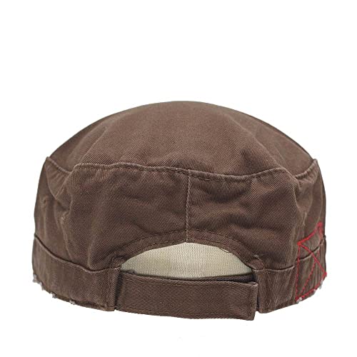 Image of The Vintage Year Washed Cotton Distressed Cadet Hat - Tactical Military Baseball Cap for Men & Women, Outdoor Casual Wear