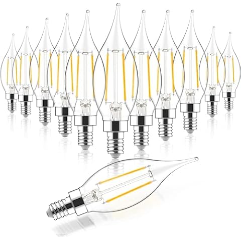 Sengled E12 Candelabra Bulb 60W Equivalent LED Chandelier Light Bulbs, 5W Dimmable E12 LED Bulb, 2700K Soft White 450LM Candelabra Base, Flame Tip Candle Light Bulbs, 12 Packs Cover
