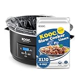 KOOC Slow Cooker Liners 14"x22" 10 Count Extra Large Size Disposable Pot Liners Christmas Cooking Bags Fit 6 qt to 10 qt Pot BPA Free Fresh Locking Seal Design