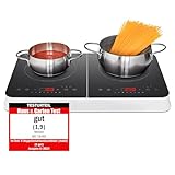 MEDION Doppel-Induktionskochplatte, 3500 Watt, Zwei Kochplatten, 10 Temperaturstufen, LED Display,...