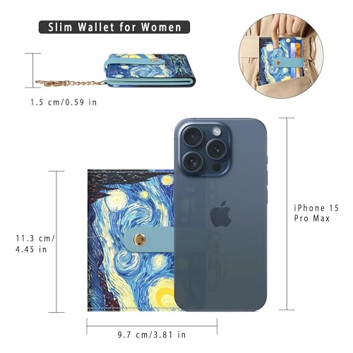 Image of Airkit Small Wallet Women RFID, PU Leather Card Holder with Keychain | Slim Compact Zipper Coin Purse for Ladies, Travel Holiday Gifts for Mom, Cute Mini Bifold Wallets