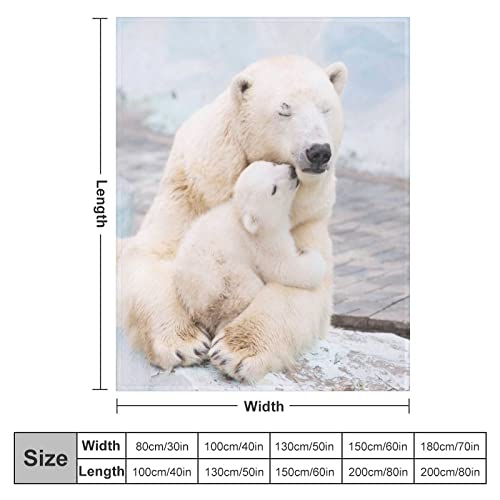 Couverture flanelle super douce ours polaires plaid chaud microfibre