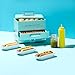 Nostalgia Extra Large Diner-Style Steamer, 20 Hot Dogs and 6 Bun Capacity, Perfect for Breakfast Sausages, Brats, Vegetables, Fish, Aqua