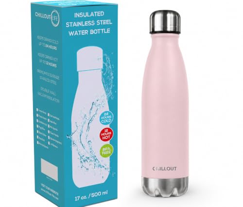 Image of CHILLOUT LIFE 17oz Insulated Stainless Steel Water Bottle, Leak Proof