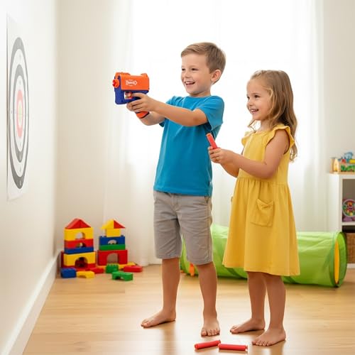 Image of Blaster Gun Toy for Kids | Storm Safe Long Range Shooting Gun | 3 Soft Foam Bullets | Safe Indoor Outdoor Game | Gift for Boys Girls | Age 5 6 7 8 9 10 Years
