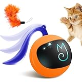 Migipaws Set di giocattoli interattivi per gatti, inseguitore di divertimento, palla da inseguimento automatica con coda soffice, un piccolo topo, ricaricabile