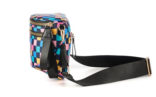 Image of FEIBOON Spacious Checkered Nylon Crossbody Bag Bum Bag Handbags Wallets for Women