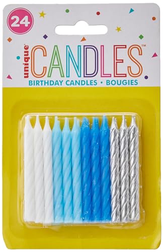 Unique Party- Bougies, 19971, Blue, White & Silver
