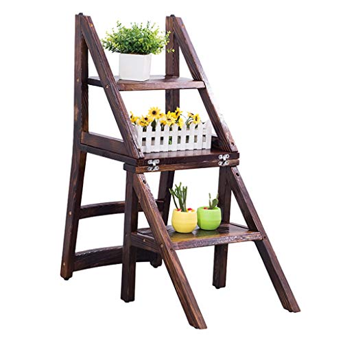 ZHZ-DT Sillas Convertibles Escala Vieja Moda, multifunción de Madera Escalera Elegancia del Vintage Taburete Silla de Tijera Escaleras Tradicional Cocina de la Oficina Biblioteca Pasos