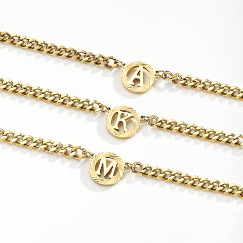 Stainless Steel 18K Gold Initial Necklace Gifts for Men Women A-Z Letter Pendant 20+3 Inch Chain Birthday Christmas Valentine Graduation Anniversaries for Him Her4