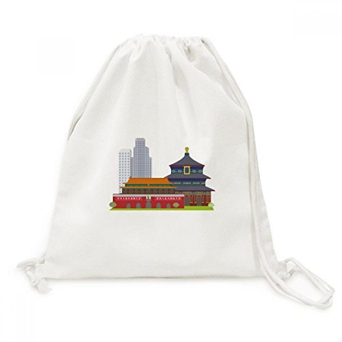 Sac de voyage motif Tian'Anmen en toile pour excursions et loisirs