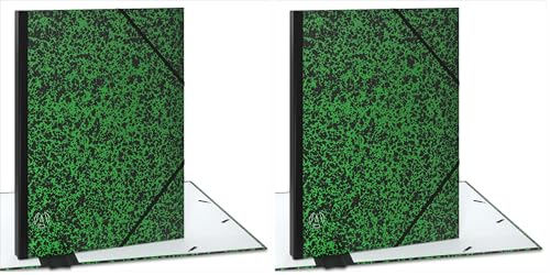Carton à dessin A3 ACROPAQ noir et vert avec élastique en lot de 2 pour dessinateurs