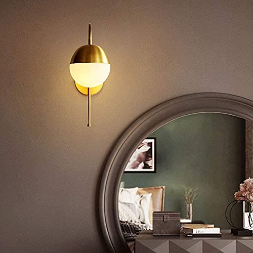 WQHPLMD Sconcha de Metal Oro Lámpara de Iluminación Decorativa de Estilo Industrial Bedside Lamp