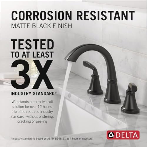Deltafaucetgeistwidespreadbathroomfaucet3holematteblackbathroomfaucetbathroomsinkfaucetbathroomfaucetsforsink3holedrainassemblyincludedmatteblack35864lfbl  Urban Country Home Decor Delta faucet geist widespread bathroom faucet 3 hole matte black bathroom faucet bathroom sink faucet bathroom faucets for sink 3 hole drain assembly included matte black 35864lf bl  urban country home decor