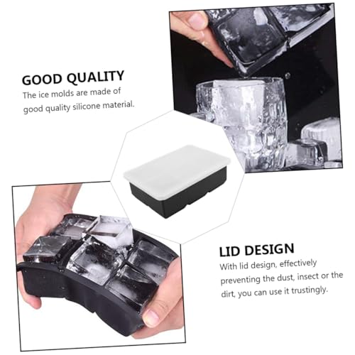 Molde para cubitos de hielo con tapa Negro BESPORTBLE miniatura 4