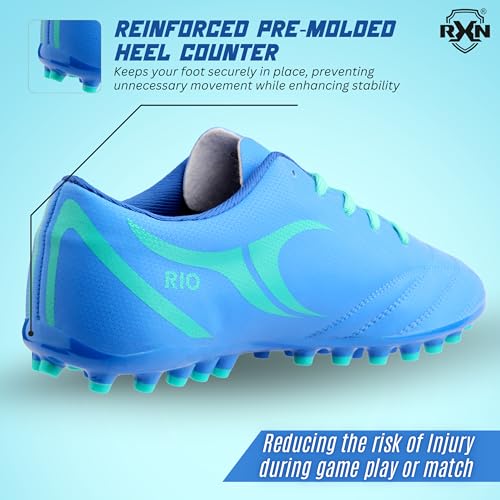 Image of RXN Men's Turbo Football Studs | Lightweight & Durable Cleats Football Shoes | Superior Traction for All Pitches | Premium Comfort & Performance for Every Match