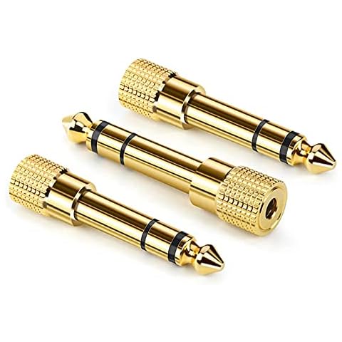 3.5mm Stereo Jack to 3.5mm Female to Female Audio Adapter Coupler Gold Plated for Stereo Cable, Speakers and Headphones (3-Pack) Cover