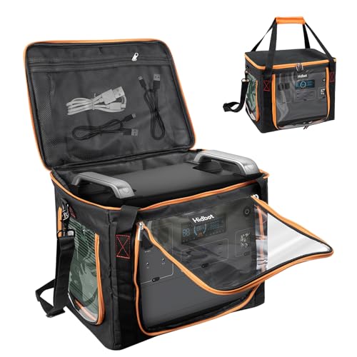 Hidbot Travel Carrying Case for Anker SOLIX C1000,Water-Resistant Protective Power Station Bag for Anker SOLIX C800 & C800 Plus with Waterproof Bottom and Front Pockets