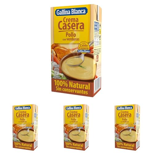 Gallina Blanca - Crema de Pollo Con Verduras, 0.5L (Paquete de 4)