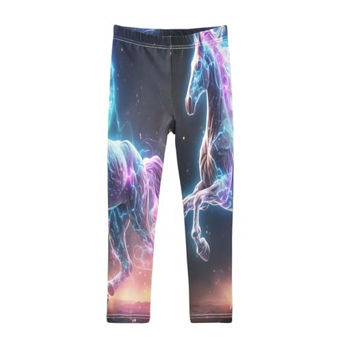 Bolaz Toddler Girls Leggings Printed Yoga Pants Leggings Colorful Fire Horse for Kids