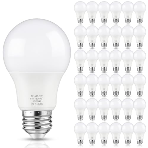 A19 LED Light Bulbs, 60 Watt Equivalent, Daylight White 5000K, 85...