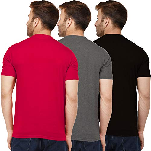 Image of Solid Men Half Sleeve Round Neck T-Shirt (Pack of 3)