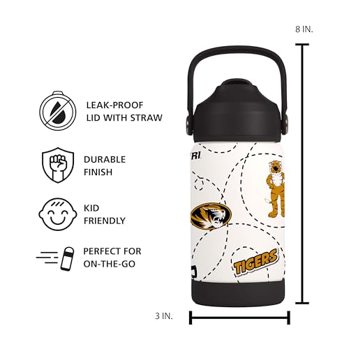 Image of Logo Brands NCAA Mascot Stainless-Steel Kids Bottle -Soft Silicone Mouthpiece, Easy To Carry, Kid-Friendly Design- Great For School & On-The-Go
