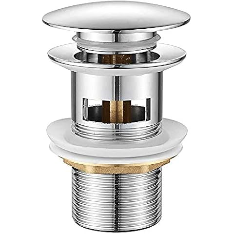 Ibergrif M20502 Click-Clack Desagüe Lavabo con Rebosadero Plata Cover