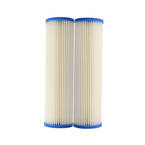 Tier1 20 Micron 10 Inch X 2.5 Inch | 2-Pack Pleated Cellulose Whole House Sediment Water Filter Replacement Cartridge | Compatible With American Plumber W20Cla, Ge Fxwpc, S1A-D, Home Water Filter #TOP1