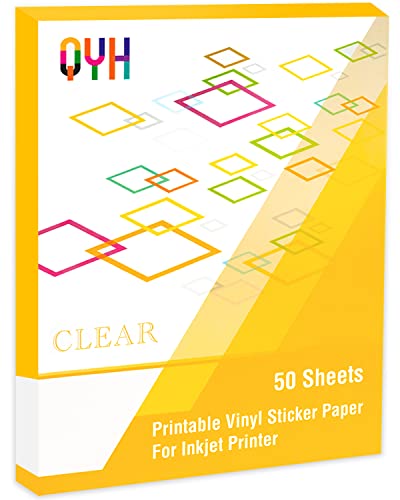 QYH Printable Vinyl Sticker Paper for Inkjet Printer...