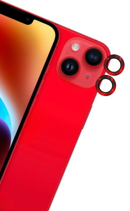 A3sprime Back Camera Lens Ring Guard Protector for iPhone 14, 14 Plus, iPhone 15, 15 Plus [9H Surface Hardness Tempered Glass with Metal Ring Camera Protector] - Pack of 2 - Red (B0BQZ8BGBS) Amazon Price History, Amazon Price Tracker