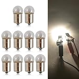 Tesnaao 10 PCS Car G1810 Halogen Turn Signal Light, BA15S 12V 5W Wedge Base Super Bright Energy Saving Bulb, Waterproof Shockproof Plug and Play Indicator Light Replacement, Universal for Car (White)