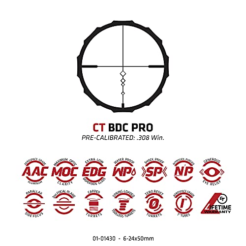 Crimson Trace Brushline Pro 6-24x50mm Riflescope with SFP BDC Pro Reticle Lightweight Solid Construction Scope Caps and Lens Cloth for Hunting Shooting and Outdoor Black - Thumbnail 7