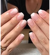 Press on Nails Short - Aegenacess 24pcs Ombre Press On Nails, Square Stick On Nails, French Glue ...