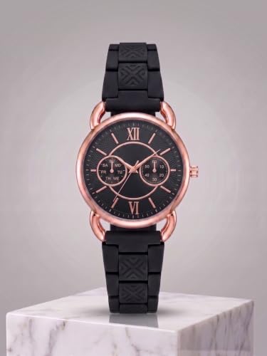 Image of Shocknshop Analog Women Watches Ladies Rose Gold Round Dial Metal Strap Wrist Watch for Woman and Girls -WCH196