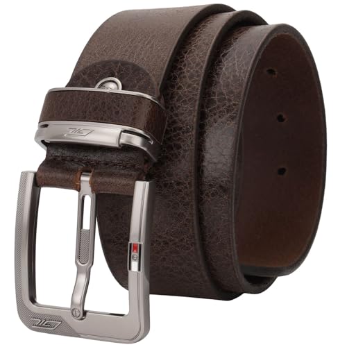 Full Grain Leather Belt, 40mm Width, Heavy Duty Buckle,Waxy Marble Black,Brown,Tan(Pack of 1)