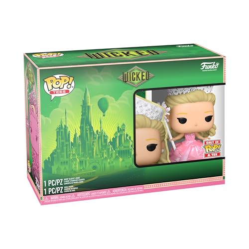 Funko Pop&Tee: Wicked - Glinda - L - T-Shirt - Clothes with Collectable Vinyl Figure - Gift Idea - Toys and Short Sleeve Top for Adults Unisex Men and Women - Official Merchandise - Movies Fans