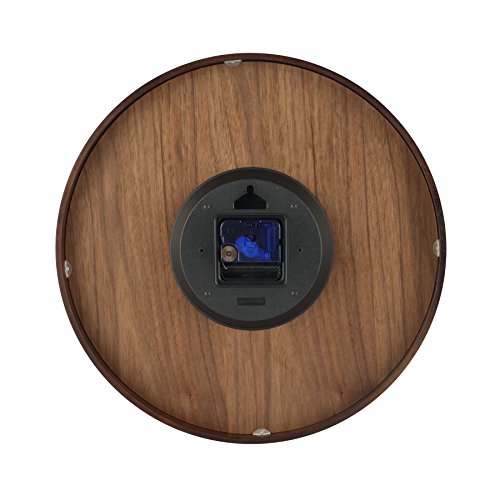Unek Goods Nextime Wood Wood Medium Wall Clock, Round, Brown, Battery Operated #TOP1