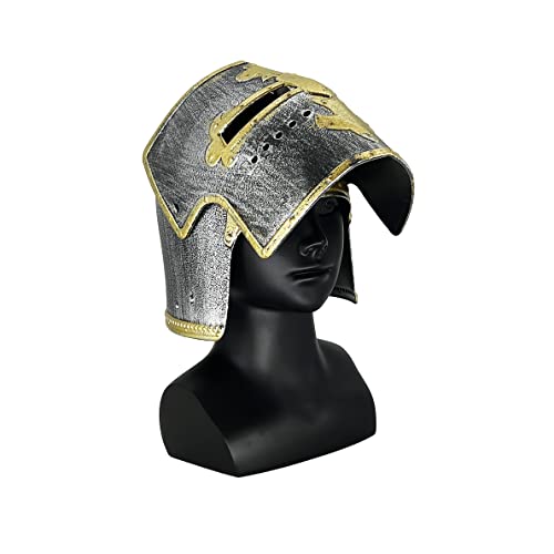 LOOYAR Kids Toy Middle Ages Medieval Crusader Knight Soldier Warrior Costume Helmet with Folding Face Mask for Boys Battle Play Halloween Cosplay LARP