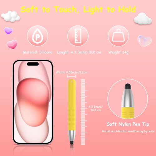 Image of Tobfit Kid Stylus Pens for Touch Screens, Kid Tablet Stylus Pen Universal Children's Compatible with Samsung, Kindle, iPad, iPhone, Android, Microsoft,