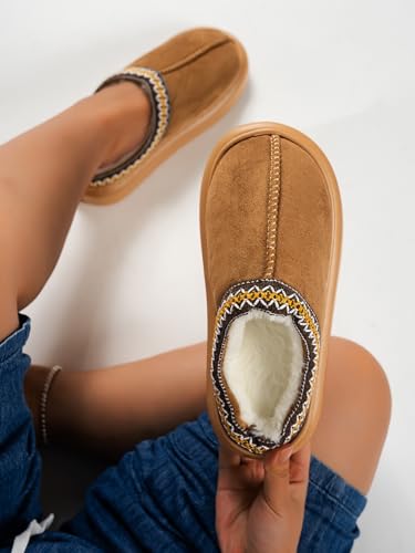 Women's Warm Cotton Slippers - Non-Slip Flat Home Shoes with Soft Woolen Lining, Round Toe Design for Cozy Indoor Wear2